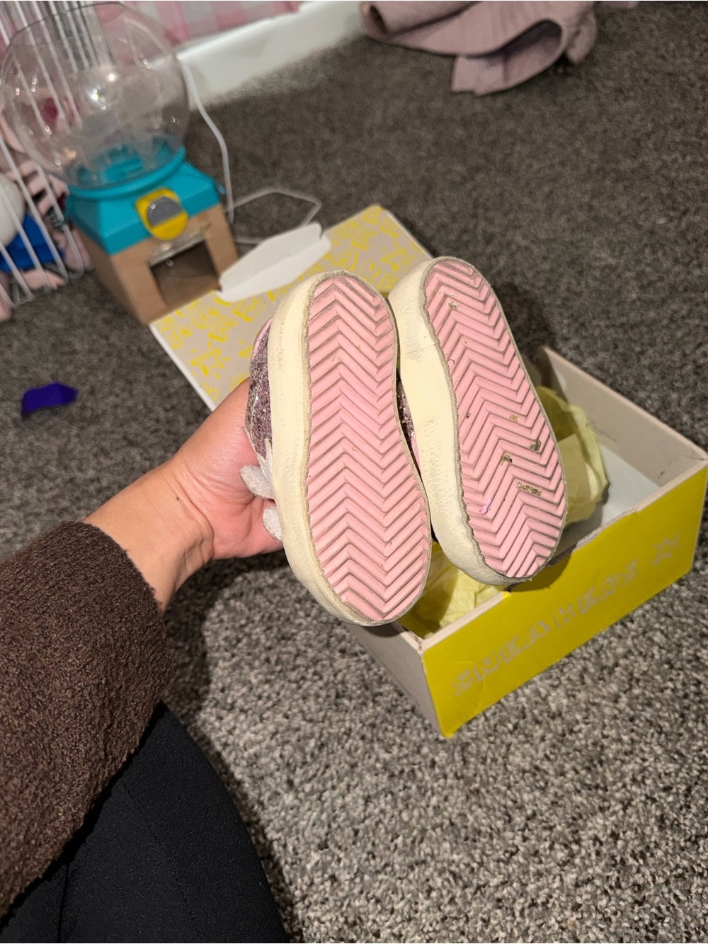 Golden Goose Kids Pink Glitter Velcro Superstar Sneakers - Picture 5 of 6